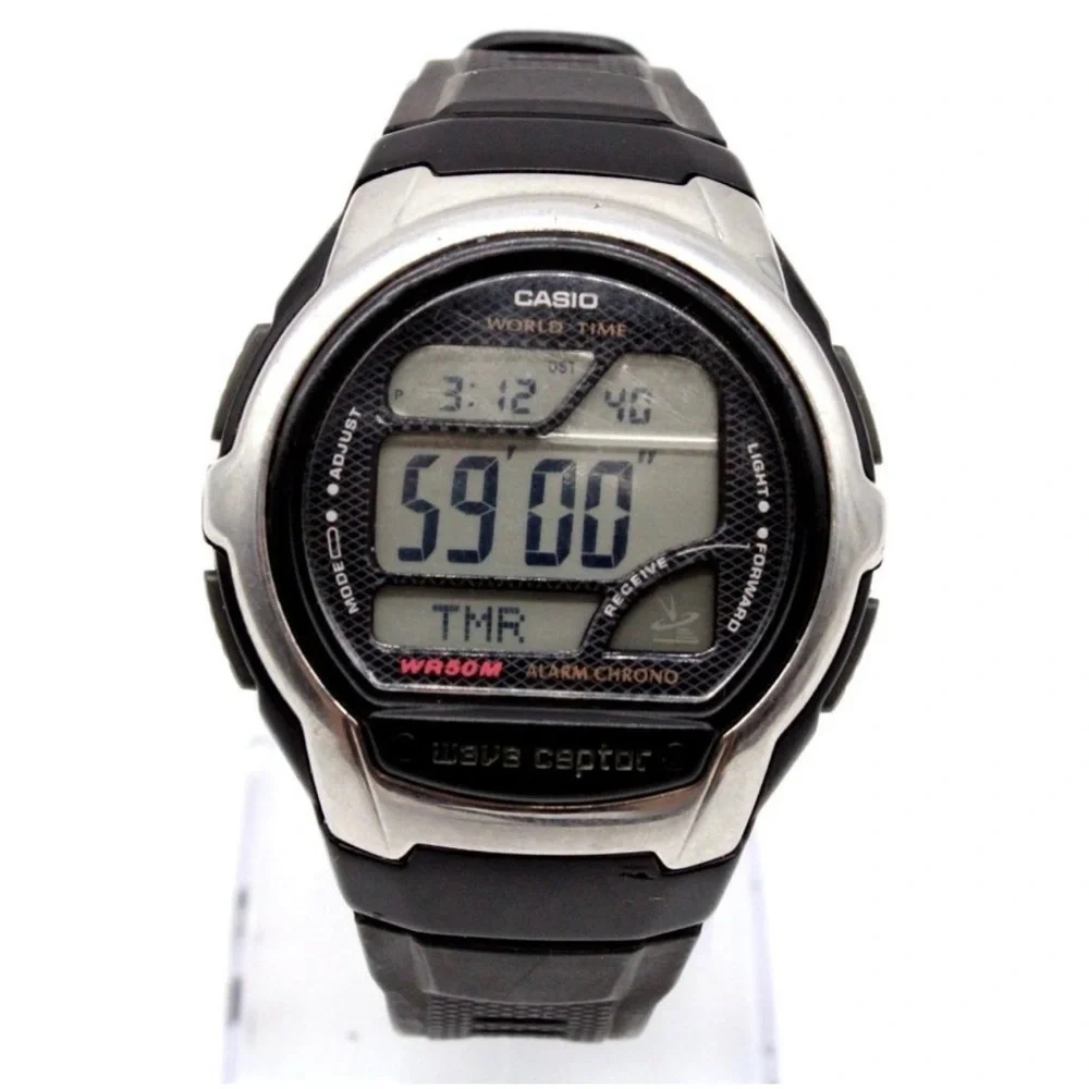 Casio Black and Silver Digital Watch